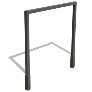 Plieninė pergola - Tiesus - 300 x 230 cm - RAL9005 matinė (juoda) - Be betono pado
