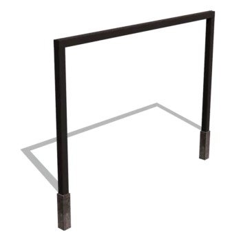 Plieninė pergola - Tiesus - 400 x 230 cm - RAL9005 matinė (juoda) - Su betono padu