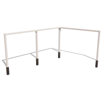 Plieninė pergola - Kampas - 600 x 412 x 230 cm - RAL9010 matinė (balta) - Be betono pado