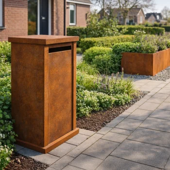 Corten plieno pašto dėžutė - Arizona M - 60 x 40 x 100 cm