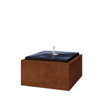 Corten plieno lauko fontanas - Orin - 80 x 80 x 40 cm - Su LED apšvietimu