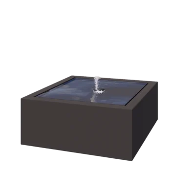 Aliuminio lauko fontanas - Lyra - 100 x 100 x 40 cm - RAL7016 matinė (antracito pilka) - Su LED apšvietimu