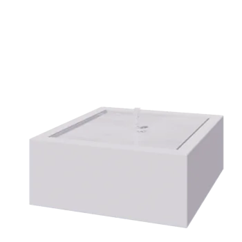 Aliuminio lauko fontanas - Lyra - 120 x 120 x 40 cm - RAL9010 matinė (balta) - Su LED apšvietimu