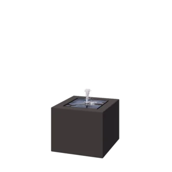 Aliuminio lauko fontanas - Lyra - 50 x 50 x 40 cm - RAL7016 matinė (antracito pilka) - Su LED apšvietimu