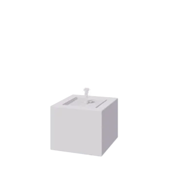 Aliuminio lauko fontanas - Lyra - 50 x 50 x 40 cm - RAL9010 matinė (balta) - Su LED apšvietimu