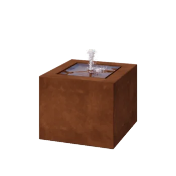 Corten plieno lauko fontanas - Lyra - 50 x 50 x 40 cm - Su LED apšvietimu